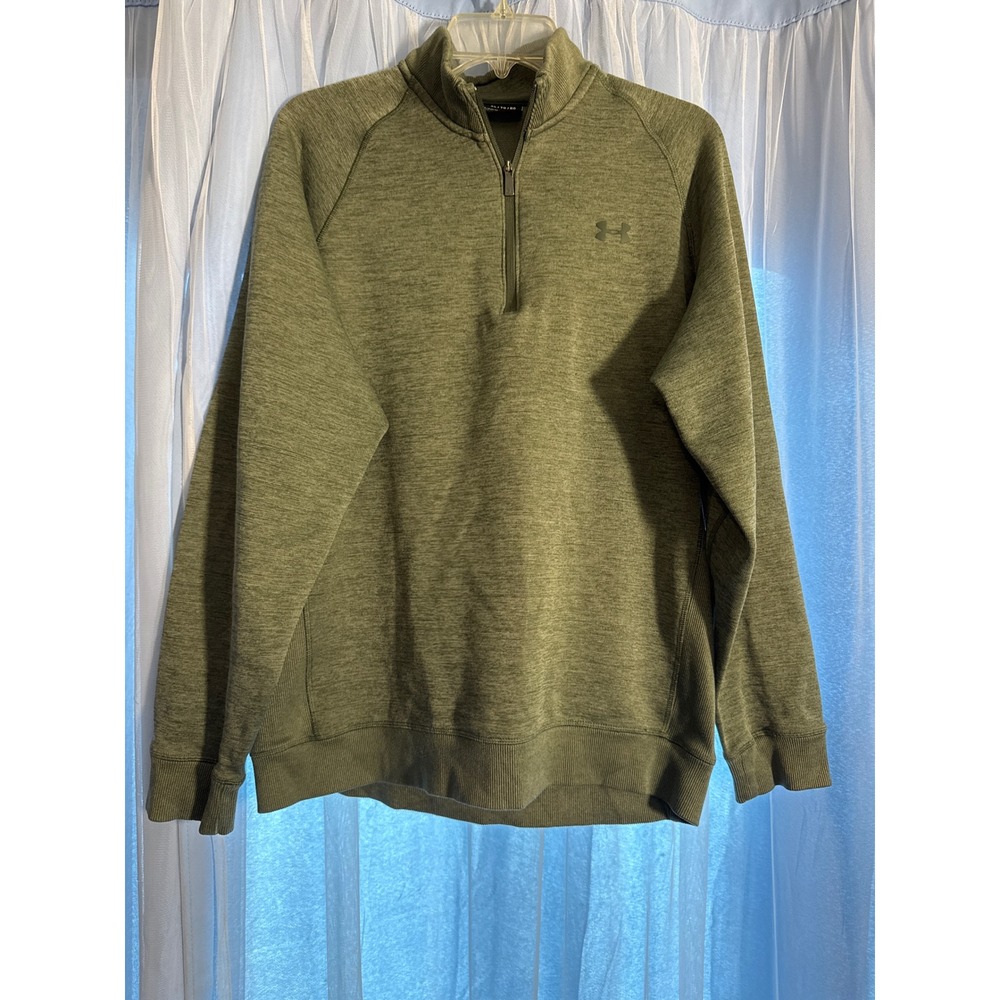 Under‎ Armour Pullover Mens XL ColdGear Quarter-Zip Green EUC